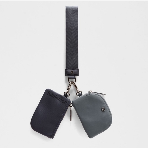 lululemon athletica Accessories - NWT Lululemon Dual Pouch Wristlet Black / Traverse Grey